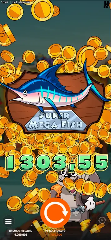Le Fisherman Großgewinn Feier 15000x Maximalgewinn